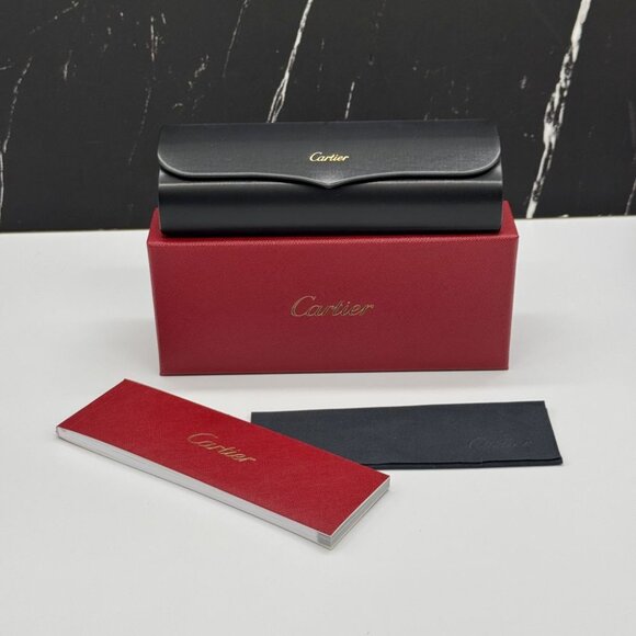 NEW CT0260O 005 CARTIER GOLD/BLACK UNISEX CARTIER EYEGLASSES - Picture 11 of 11